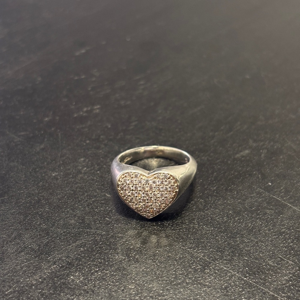 Thomas Sabo Sterling Silver Ring with Pave Hearth Setting